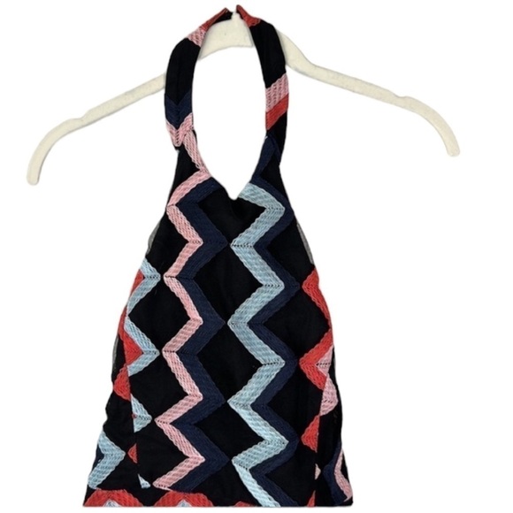 Parker Leona Zig Zag Halter Mini Dress Size 2 - Picture 7 of 15